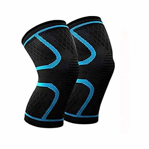1 PIECE KNEE BRACE SUPPORT COMPRESSION SLEEVE WRAPS PADS 1 PAIR KNEE PROTECTOR FOR MEN & WOMEN FOR RUNNING FITNESS BLUE SIZE XL